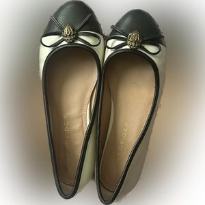 Kurt Geiger Esme Ballet Flat Black and Cream